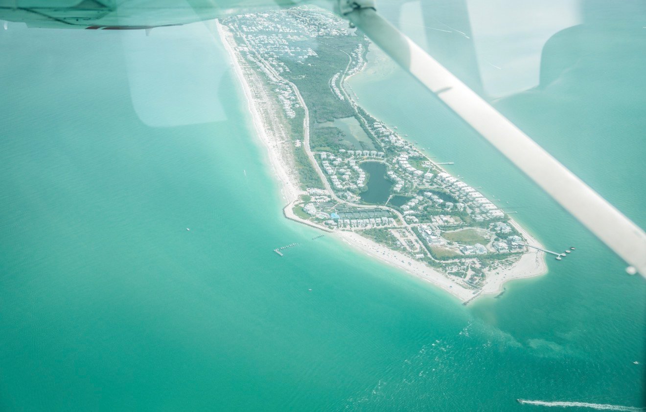 Aerial view of Manasota Key and Lemon Bay, Englewood FL