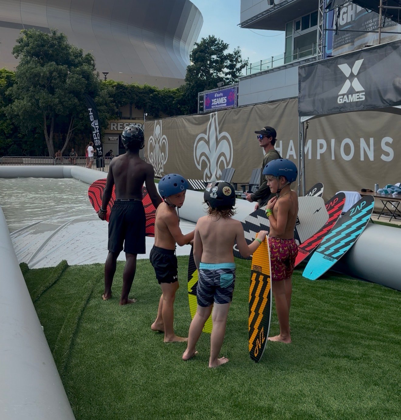 X Games skimboarding booth at X Fest