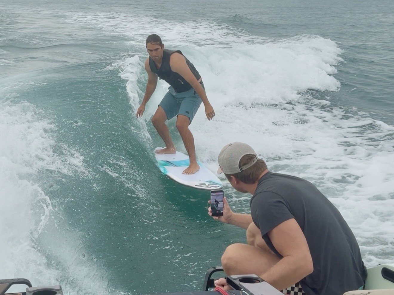 Saturday Sessions group wakesurfing